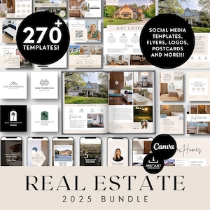 Lot immobilier moderne | Kit marketing personnalisé pour agent immobilier | Business plan, flyers, bobines, réseaux sociaux, cartes postales, guides et plus encore