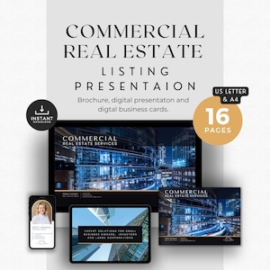 Presentatie commercieel onroerend goed | Biedingsbericht | Sjabloon servicesbrochure | Dia's presenteren | Digitale visitekaartjes