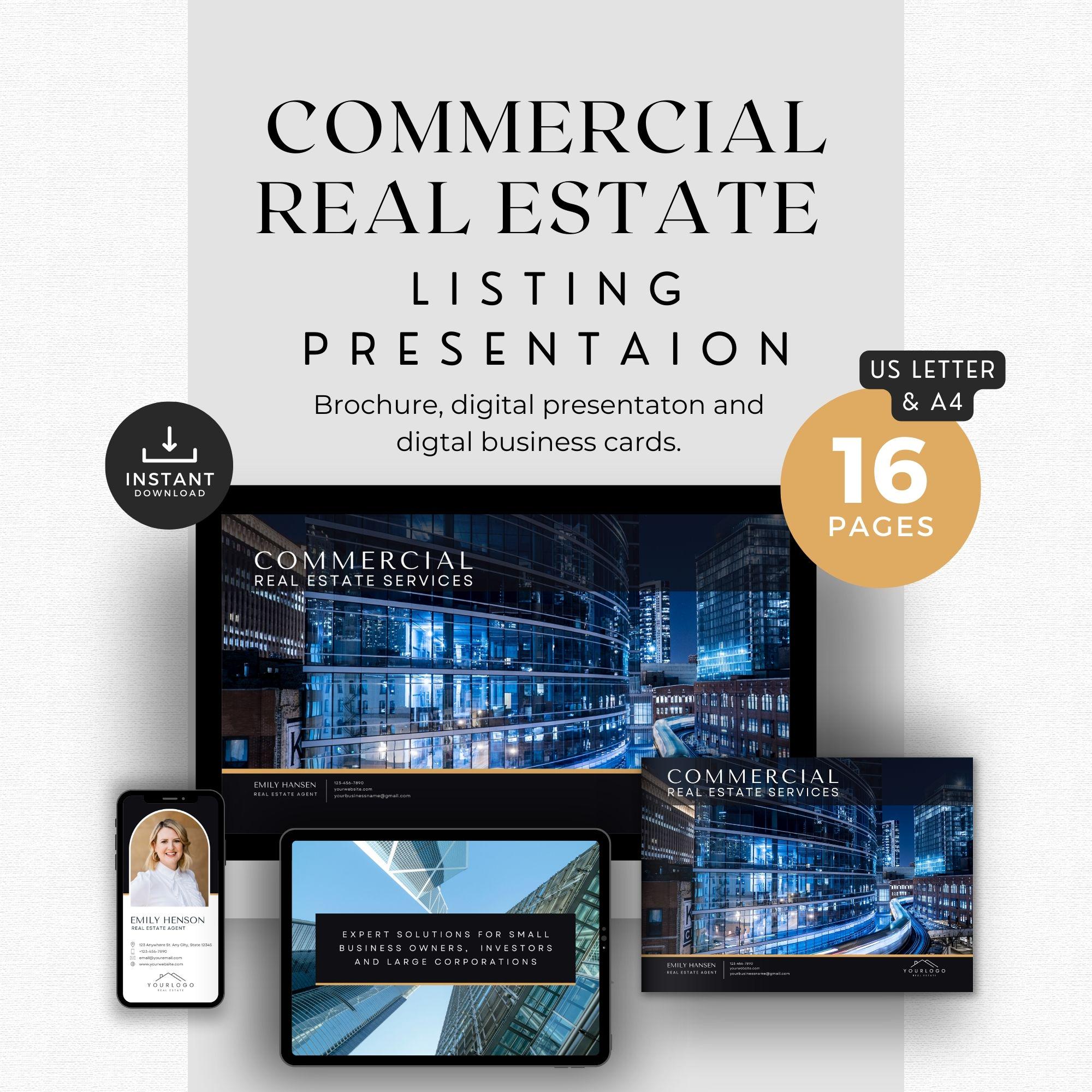 商業用不動産プレゼンテーション テンプレート: パンフレット