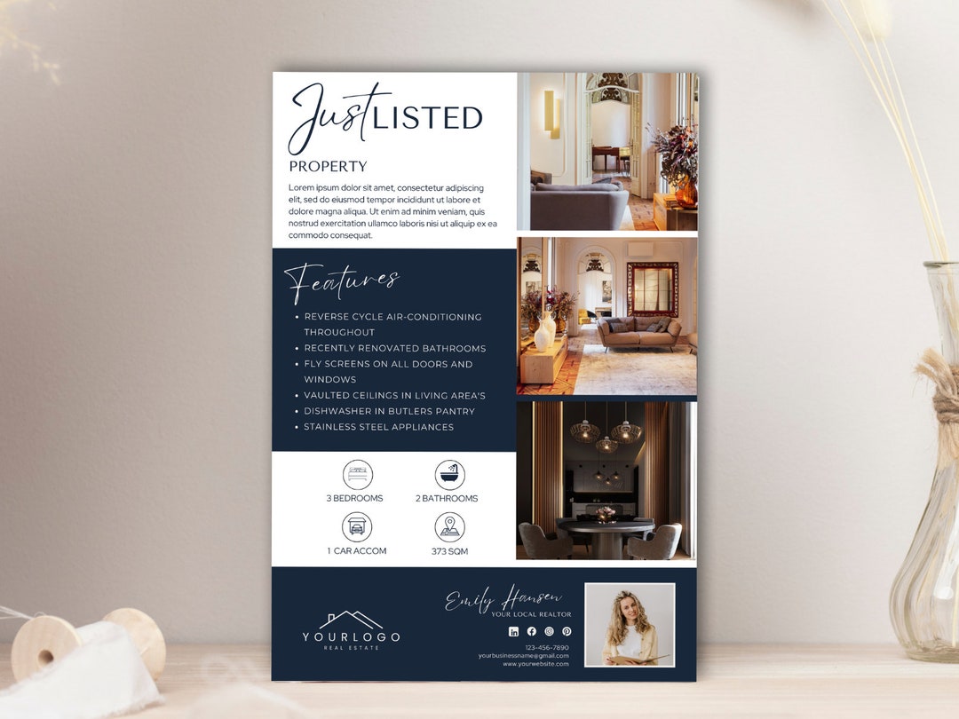 Luxury Real Estate Flyer Template | Realtor Marketing (canva Editable ...
