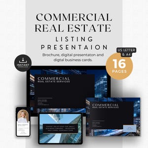 Presentatie commercieel onroerend goed | Biedingsbericht | Sjabloon servicesbrochure | Dia's presenteren | Digitale visitekaartjes