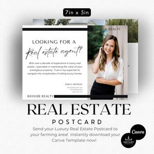 Briefkaart luxe onroerend goed | Landbouwbriefkaart | Listingpresentatie | Marketing voor makelaars | Agentbriefkaart | QR-code | Vastgoedflyer