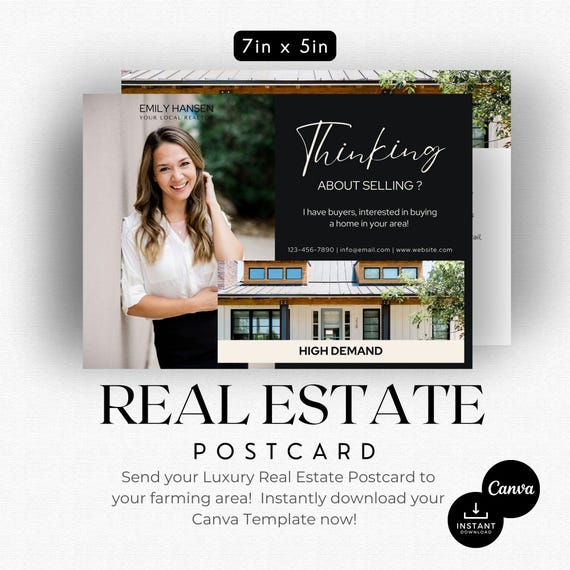 Luxury Real Estate Postcard: Realtor Marketing Template (canva)
