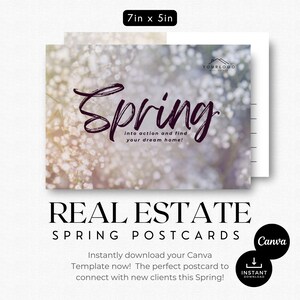 Briefkaart onroerend goed in de lente | Listingpresentatie | Marketing voor makelaars | Briefkaart met QR-code | Vastgoedlandbouw | Wit ontwerp | Briefkaart