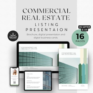 Presentatie commercieel onroerend goed | Biedingsbericht | Sjabloon servicesbrochure | Dia's presenteren | Digitale visitekaartjes