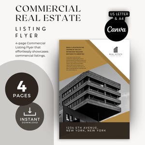Presentazione dell&#39;elenco immobiliare commerciale / Memorandum di offerta / Brochure immobiliare / Offerta immobiliare / Volantino immobiliare / 4 pagine