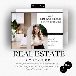 Briefkaart luxe onroerend goed | Landbouwbriefkaart | Listingpresentatie | Marketing voor makelaars | Agent briefkaart | QR-code | Vastgoedflyer