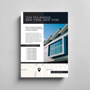 Folleto de listado de bienes raíces comerciales / Memorándum de oferta / Folleto de propiedad / Oferta de 4 páginas / Folleto de bienes raíces / Correo para agentes inmobiliarios