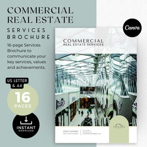 Brochure sui servizi immobiliari commerciali / Memorandum di offerta / Brochure immobiliare / Modifica in Canva / Servizi aziendali / Presentazione dell&#39;annuncio