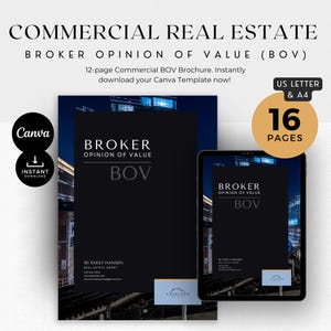 Commercial Real Estate BOV Template: 16-Page Property Valuation Brochure (Canva)