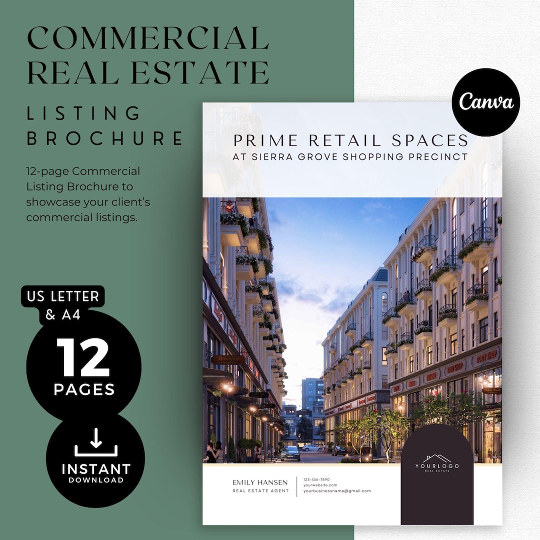 Commercial Real Estate Brochure Template: Retail Listing Presentation ...