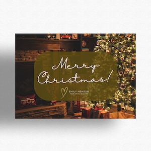 Kerstkaarten onroerend goed | Bedankkaart | Kerstkaart | Briefkaart van de Groeten van het Seizoen van onroerend goed | Marketing voor makelaars | Hallo landbouw