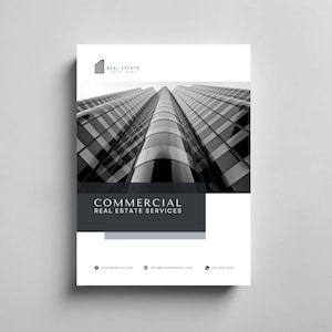 Presentazione dell&#39;elenco immobiliare commerciale / Memorandum di offerta / Brochure immobiliare / Modifica in Canva / Servizi aziendali / Brochure dei servizi