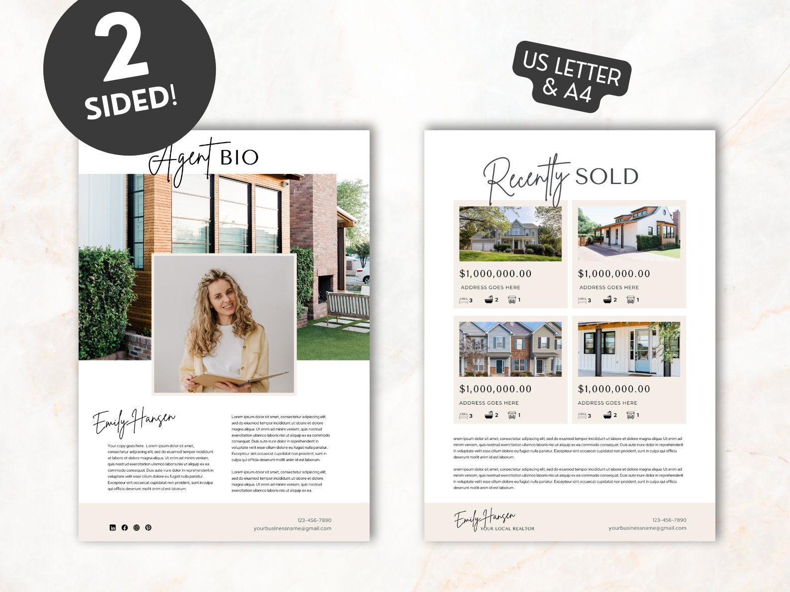 Real Estate Agent Bio Flyer: Canva Template (digital Download) - Etsy
