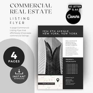 Presentazione dell&#39;elenco immobiliare commerciale / Memorandum di offerta / Brochure immobiliare / Offerta immobiliare / Volantino immobiliare / 4 pagine