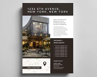 Commercial Real Estate Listing Presentation: 4-Page Property Brochure (Canva Template)