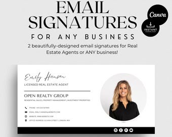 Real Estate Email Signature Template: Canva Editable Design (Digital Download)