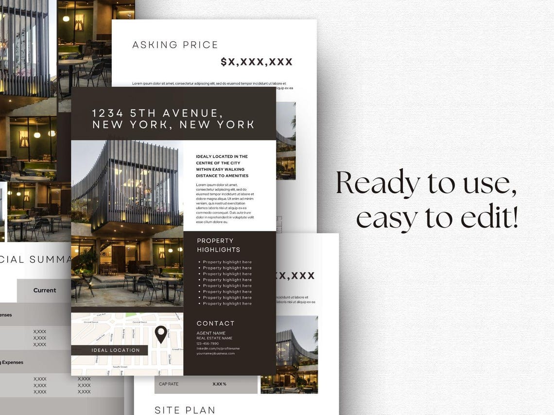 Commercial Real Estate Listing Presentation: 4-page Property Brochure ...