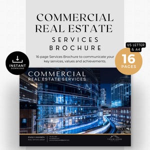 Brochure sui servizi immobiliari commerciali / Memorandum di offerta / Brochure immobiliare / Modifica in Canva / Servizi aziendali / Presentazione dell&#39;annuncio