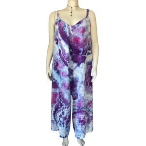 tie dye jumpsuit/romper - ice dye -purple,blue and pink- size XL