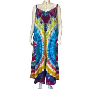 tie dye jumpsuit/romper - ice dye - multicolor rainbow- size 2Xl