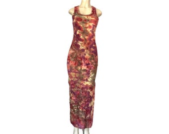 Women's Floor Length Tank Top Floor Length Maxi Dress, Elegant, Fall  Colors, Spiral Tie Dye, Sleeveless, Ladies Medium - Etsy