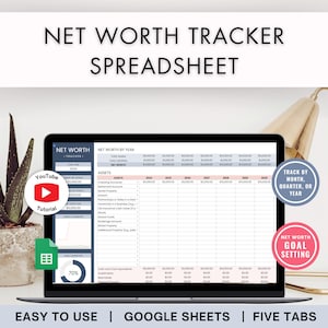 Google Sheets Net Worth Tracker | financial planner for wealth tracking, budgeting spreadsheet, personal finance budget template