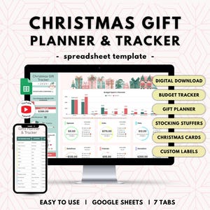 Christmas Gift Tracker Google Sheets | holiday gift tracker, Christmas budget planner, holiday shopping spreadsheet template
