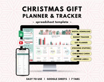 Christmas Gift Tracker Google Sheets | holiday gift tracker, Christmas budget planner, holiday shopping spreadsheet template