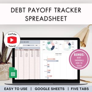Debt Payoff Tracker Google Sheets | budget spreadsheet & debt snowball calculator, bill tracker, and debt tracker financial planner