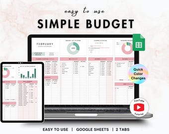 Simple Budget Tracker | budget planner spreadsheet template, finance planner for Google Sheets, expense tracker