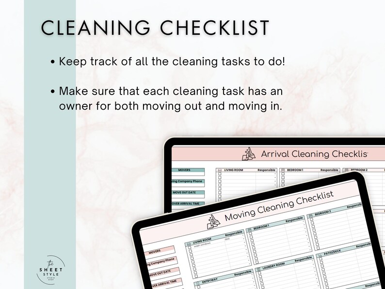 cleaning checklist for moving out and arrival of new home