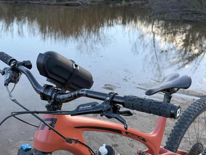 beats pill strapped to bike