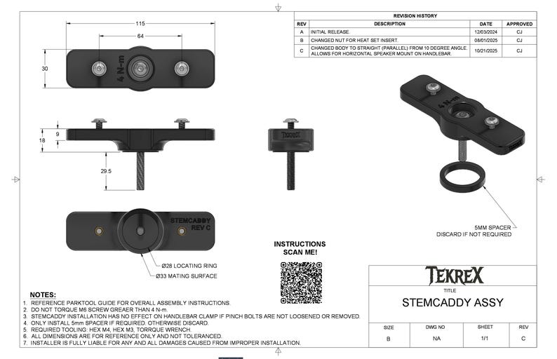 Universal Bicycle Stem Mount | Handlebar mount for water bottles and speakers - StemCaddy image 5