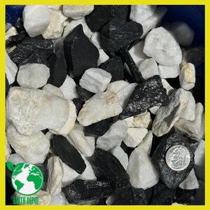 20 lbs Black & White Stones Size 1" to 3", Rocks Gravel Pebbles Fish Tank Aquarium Terrarium Garden Landscaping