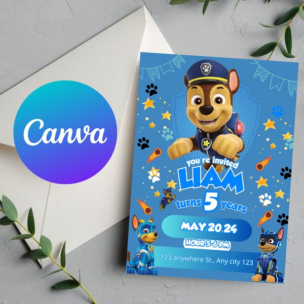 Paw Patrol Birthday Boy Invitation - Etsy