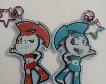 XJ-9 double sided 3 "  acrylic key chain