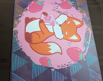 16 " x 10 " cute fox gaming pad