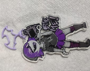 4" double sided UZI keychain