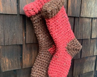 Christmas Stocking Chunky or Bulky Yarn Crochet Pattern PDF