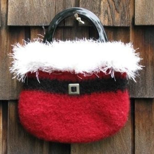 Christmas is Coming Felted Crochet Purse Pattern INSTANT DOWNLOAD PDF