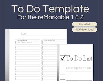 reMarkable 2 Template To Do instant download, right- and left handed