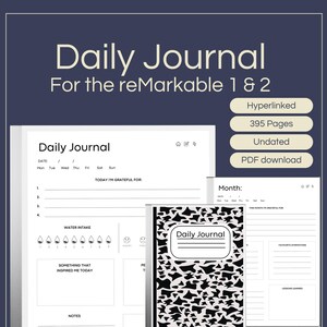 Daily Journal Template for reMarkable 1 & 2 | Hyperlinked | Undated | 395 Pages