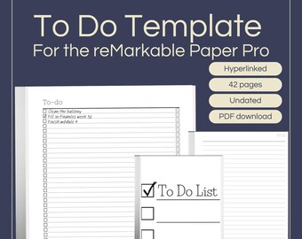 Project to Do List Template for Remarkable Paper Pro: Hyperlinked ...