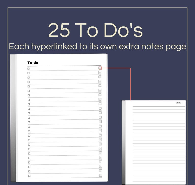 To Do List Template for Remarkable 1 & 2: Hyperlinked Task Tracker (PDF ...