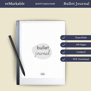 Hyperlinked Bullet Journal for reMarkable 2 | Interactive Dot Grid Planner