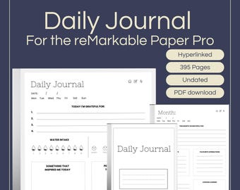 Daily Journal Template for reMarkable Paper Pro: Hyperlinked PDF Download
