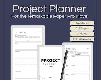 Hyperlinked Project Planner for reMarkable Paper Pro Move (PDF Download)