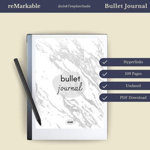 Hyperlinked Bullet Journal for reMarkable 2 | Interactive Dot Grid Planner