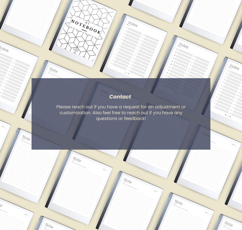 Contant Notebook Example Hyperlinked Notebook Template for Remarkable 1 & 2 | Digital Notebook ...
